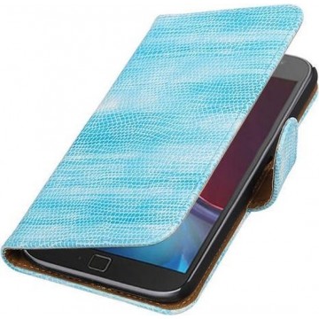 Turquoise Mini Slang booktype wallet hoesje voor Motorola Moto G4 / G4 Plus