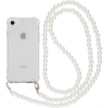 iMoshion Backcover met koord hoesje - Parels iPhone SE (2020) / 8 / 7 hoesje - Transparant