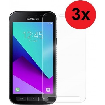 Samsung Galaxy Xcover 4 / 4s Screenprotector 3x Pearlycase Beschermglas Tempered Gehard Glas 2.5D 9H (3 stuks)