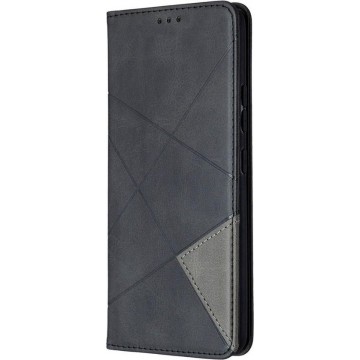 Samsung Galaxy A42 Hoesje - Geometric Book Case - Zwart