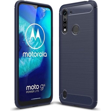 Motorola Moto G8 Power Lite Hoesje - Armor Brushed TPU - Blauw