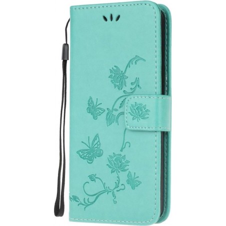 Nokia 5.3 Hoesje - Vlinder Book Case - Cyan