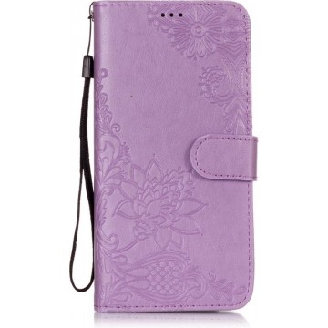 Mobigear Vintage Bloemen Wallet Case Paars Xiaomi Mi 8