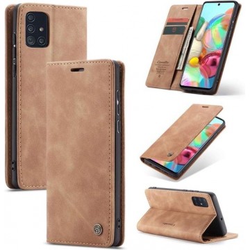 CASEME - Samsung Galaxy A71 Retro Wallet Case - Bruin