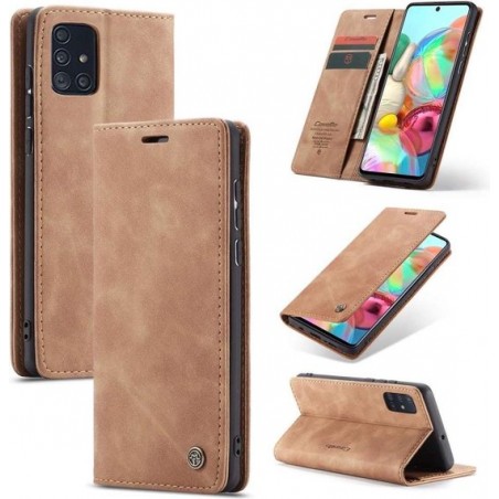 CASEME - Samsung Galaxy A71 Retro Wallet Case - Bruin