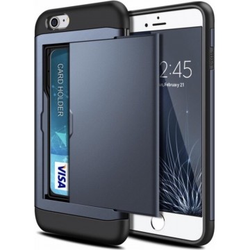 Apple iPhone 6 / 6s Card Case | Donkerblauw | TPU - Hard PC | Wallet | Pasjeshouder