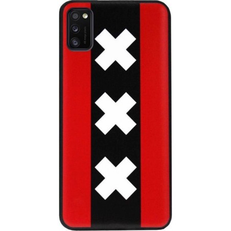 ADEL Siliconen Back Cover Softcase Hoesje voor Samsung Galaxy A41 - Amsterdam Andreaskruisen