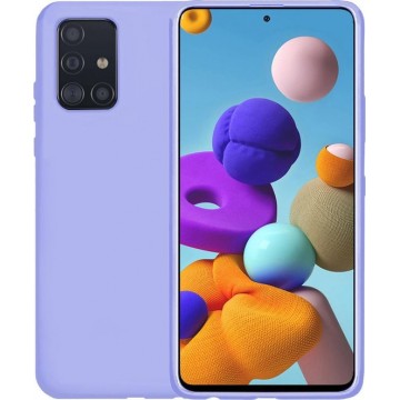 Samsung Galaxy A71 Hoesje Siliconen Case Back Cover Hoes - Lila