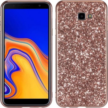 Samsung Galaxy J4 Plus Hoesje - Glitter TPU - Rose Gold