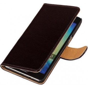 PU Leder Mocca Hoesje Samsung Galaxy A3 - Book Case Wallet Cover Hoesjes