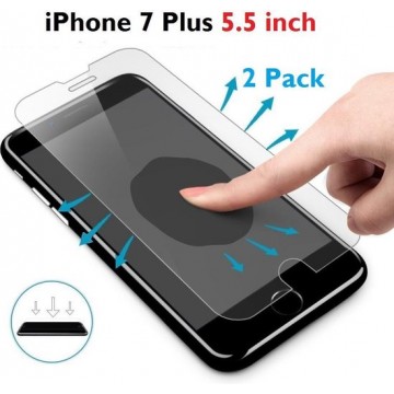 2 Pack - iPhone 8 Plus / iPhone 7 Plus (5.5 inch) screen protector / Glazen tempered glass 2.5D 9H (0.3mm)