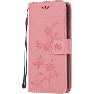 Nokia 5.3 Hoesje - Vlinder Book Case - Pink