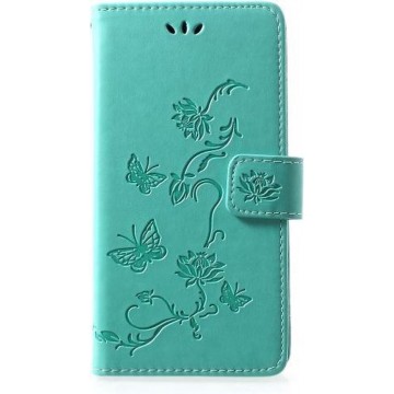 Huawei P30 Lite wallet agenda hoesje groen vlinder