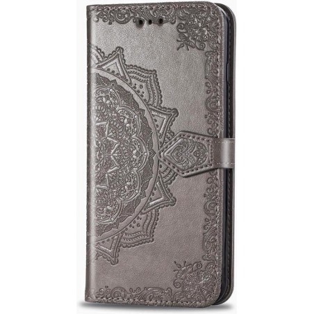 Bloem grijs agenda case hoesje Samsung Galaxy M21