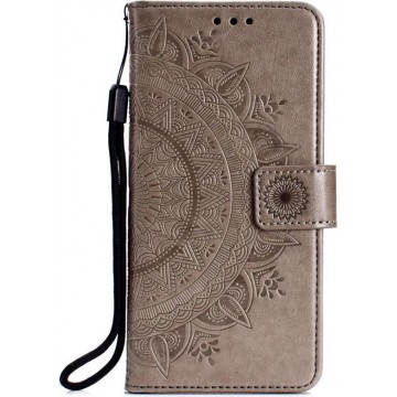 Shop4 - Samsung Galaxy S10e Hoesje - Wallet Case Mandala Patroon Grijs