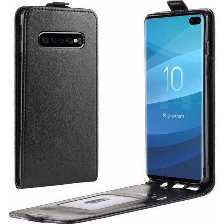 Flip case Samsung S10 zwart leer