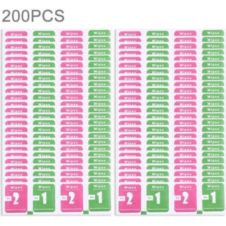 Let op type!! 200 Stuks Professionele papieren Schoonmaakdoekjes met alcohol voor LCD scherm glas