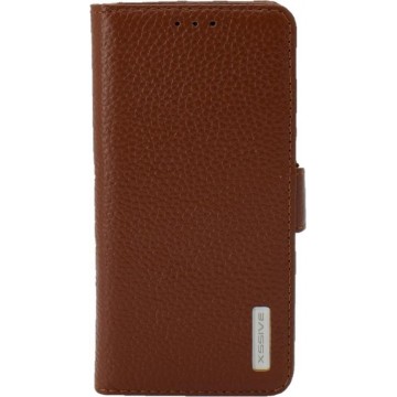 Premium Hoesje voor Samsung Galaxy S6 Edge G925 - Book Case - Ruw Leer Leren Lederen - geschikt voor pasjes - Bruin