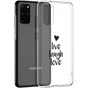 iMoshion Design voor de Samsung Galaxy S20 Plus hoesje - Live Laugh Love - Zwart
