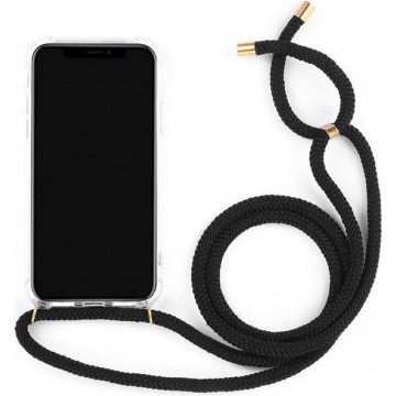 Telefoonhoesje met koord - Shockproof Backcover van PC/TPU - iPhone 7/8  - Zwart met Goud