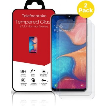 Samsung Galaxy A20e Glazen Screenprotector 2 x | Gehard Beschermglas | Tempered Glass