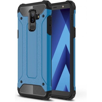 Armor Hybrid Hoesje Samsung Galaxy A6 Plus (2018) - Lichtblauw