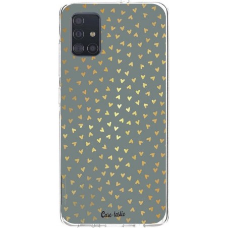 Samsung Galaxy A51 (2020) hoesje Golden Hearts Green Casetastic softcover case