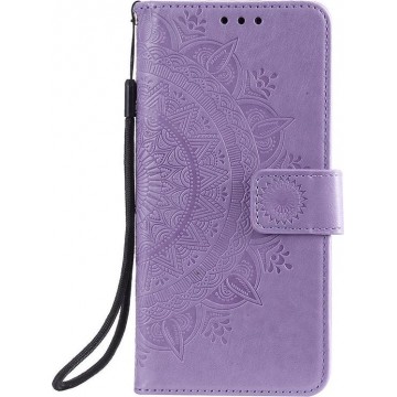 Shop4 - Samsung Galaxy S20 Hoesje - Wallet Case Mandala Patroon Paars