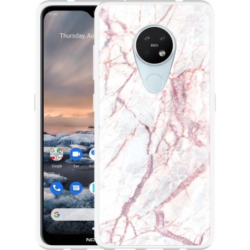 Nokia 6.2 / 7.2 Hoesje White Pink Marble