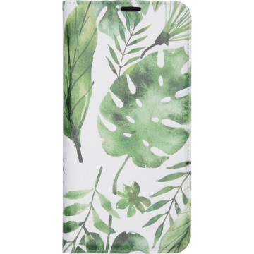 Design Softcase Booktype Samsung Galaxy A21s hoesje - Monstera Leafs