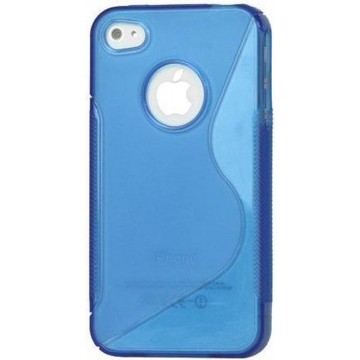 Zacht plastic backcase iphone 4/4s blauw