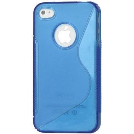 Zacht plastic backcase iphone 4/4s blauw