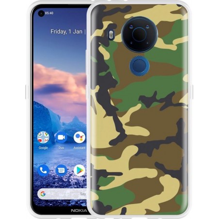 Nokia 5.4 Hoesje Army Camouflage Green