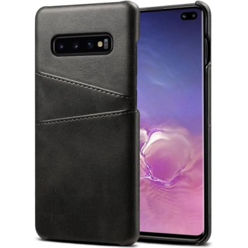 Samsung Galaxy S10 Plus Card Case | Zwart | PU Leren Back Cover | Wallet | Pasjeshouder