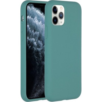 Accezz Liquid Silicone Backcover iPhone 11 Pro hoesje - Donkergroen