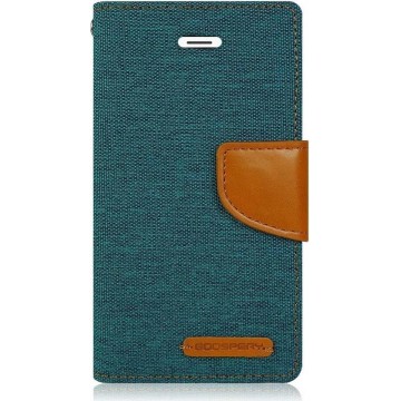 Luxe Apple iPhone 7 - iPhone 8 Wallet Book Case Denim Groen Cover - Spijkerstof Hoes