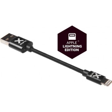 Xtorm - Korte USB kabel naar Lightning - Apple gecertificeerd - Speciaal voor de XB202 - Zwart