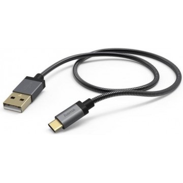 Hama Metalen USB-C Kabel naar USB Kabel - 1,5 Meter - Grijs