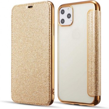Apple iPhone 12 Pro Flip hoesje - Goud - Folio Glitter