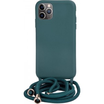 FONU Siliconen Backcover Hoesje Met Koord iPhone 12 Pro Max - Forest Green