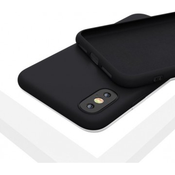 LIQUID | 180° Protection - Silicone Velvet + MicroFibre Shockproof Backcover - Telefoon Hoesje voor iPhone X/Xs - Zwart