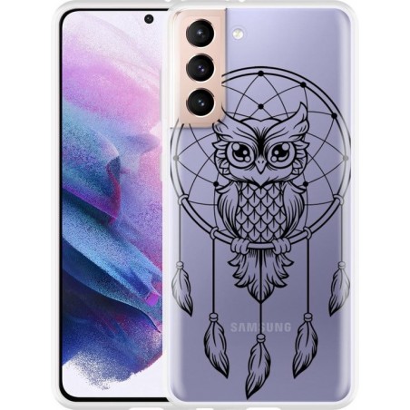 Samsung Galaxy S21 Hoesje Dream Owl Mandala Black