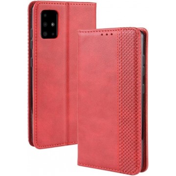 Coverup Samsung Galaxy A71 Hoesje - Vintage Book Case - Rood