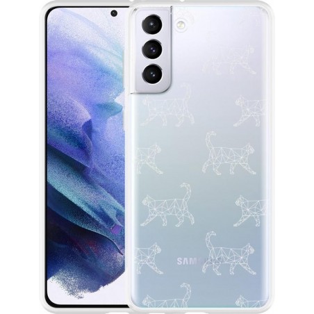 Samsung Galaxy S21 Plus Hoesje Geometric Cats