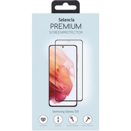 Selencia Gehard Glas Premium Screenprotector voor de Samsung Galaxy S21- Zwart