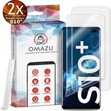 Samsung Galaxy S10 + (6,4'') OMAZU 3D Flex TPU Screenprotector, 2 Pack (100% vingerafdruk scanner compatible)