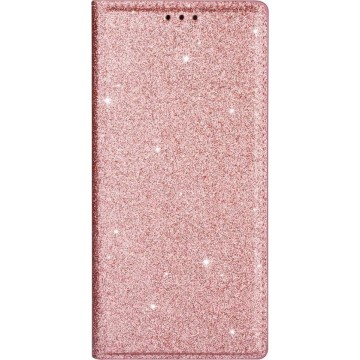 Samsung Galaxy S20 Hoesje - Book Case Glitter - Rose Gold