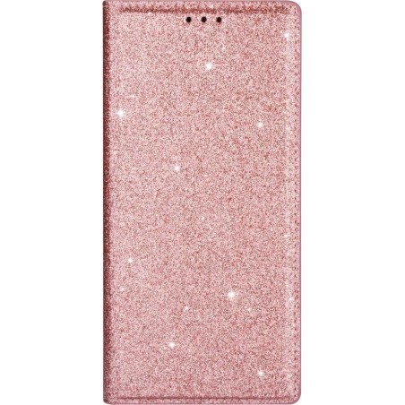Samsung Galaxy S20 Hoesje - Book Case Glitter - Rose Gold