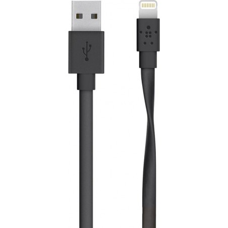 Belkin MIXIT Platte Apple Lightning naar USB Kabel -1.2m - Zwart