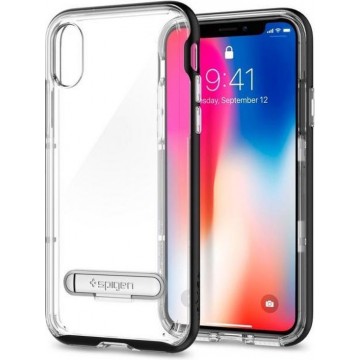 Spigen Ultra Hybrid Case - hoesje - backcover - Apple iPhone X /10 en iPhone XS - Crystal Clear - zwart